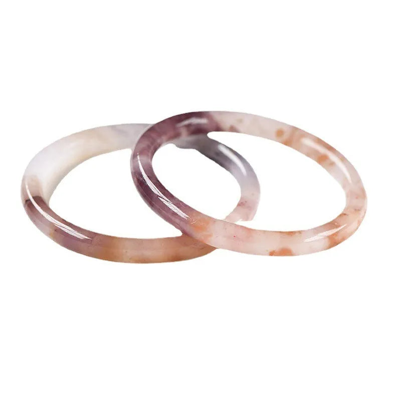 Women's jade violet bracelet in flat bar and round bar styles, showing size options.