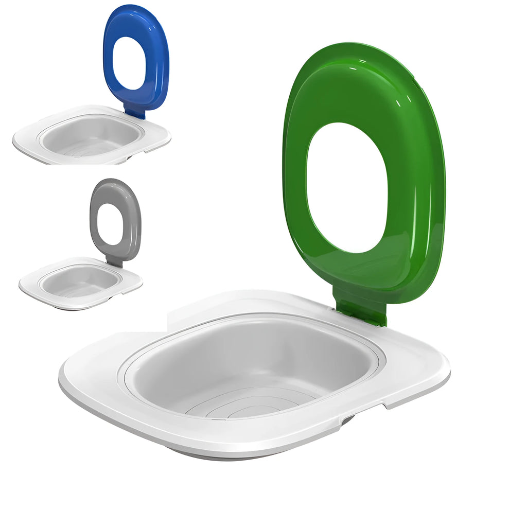 Fifth generation cat toilet trainer tray in blue colour with non-slip base