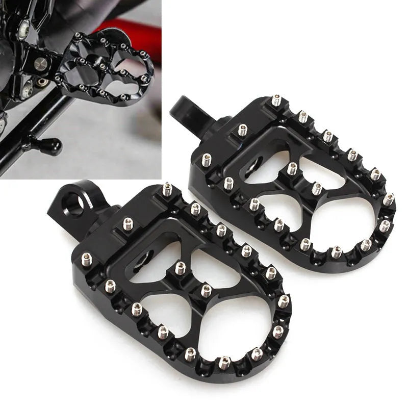 Modified screw anti-skid pedal aluminium alloy foot peg MX style 120x57.5mm red black silver