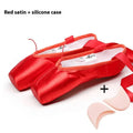 Solid colour hard bottom strap ballet shoes with silk upper, available in multiple colours and sizes 31-45