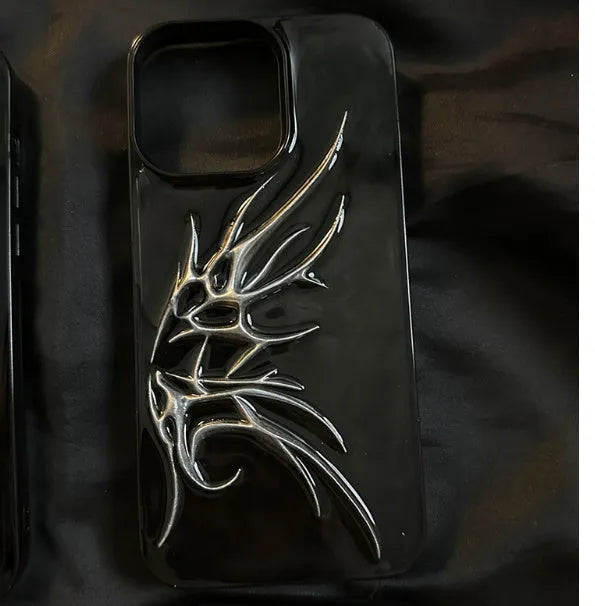 iPhone protective case with three-dimensional wings design in blurred wings colour for anti-drop protection