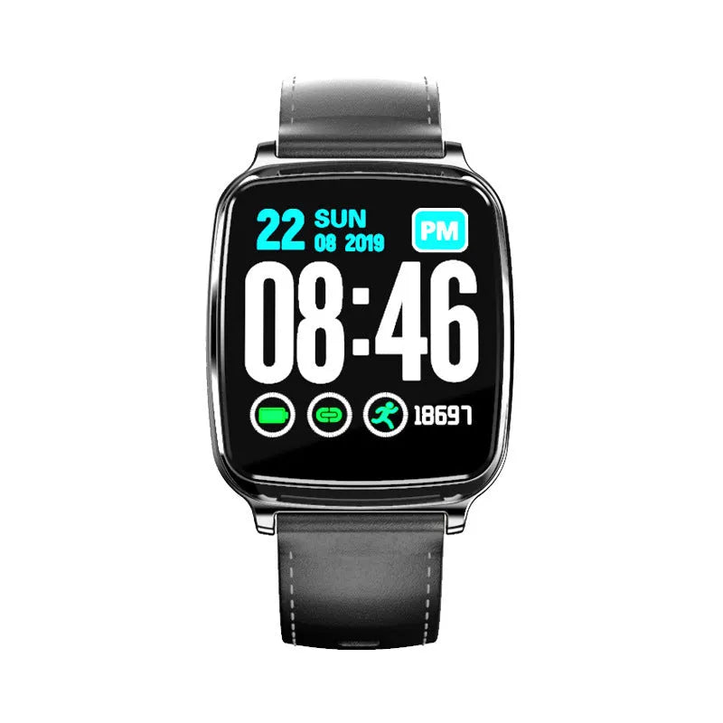 M8 multi-function smart bracelet with heart rate monitor on a wrist, showing zinc alloy body and TPU strap.