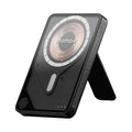Magnetic power bank with transparent bracket and built-in cable in Mysterious Black colour