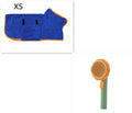 Pumpkin coloured pet grooming brush with curved stainless steel needles and a hand-held plastic handle.