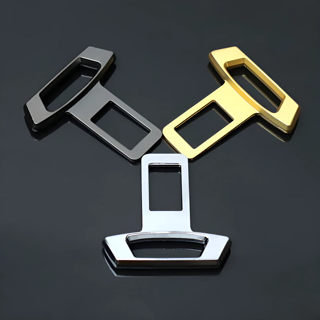 Car interior silencer insert showing three colour options: matte black, gold, and silver