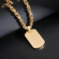 Men's titanium steel water ripple pendant necklace on an adjustable Emperor Chain in black finish.