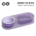 Mixed spoon cat bowl in PC, stainless steel and ceramic, shown in Taro Purple, Mint Green or Yellow