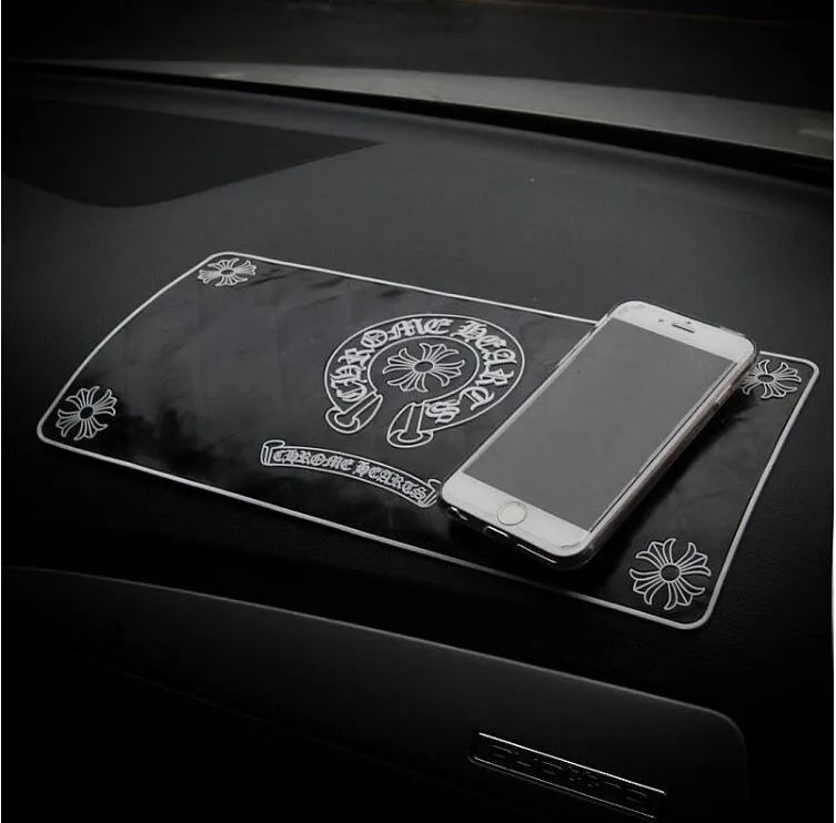 Car anti-skid pad 30cm x 15cm PVC dashboard mat in An crown and Crowe heart designs