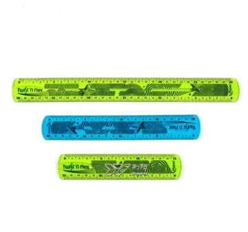 Soft bendable plastic ruler in 15cm 20cm and 30cm lengths with clear double-sided 5mm scale