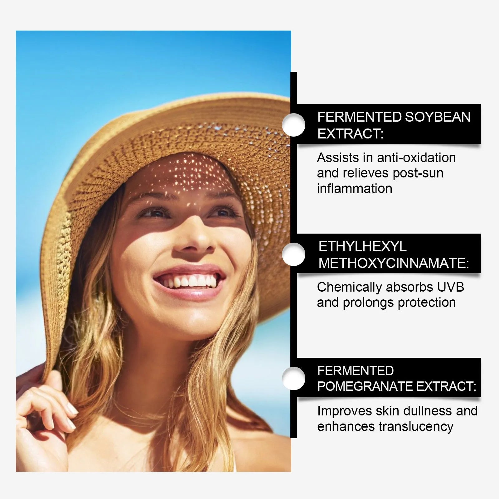Soymilk Protective Cream sunscreen tube, 50g, with fermented botanical extracts.