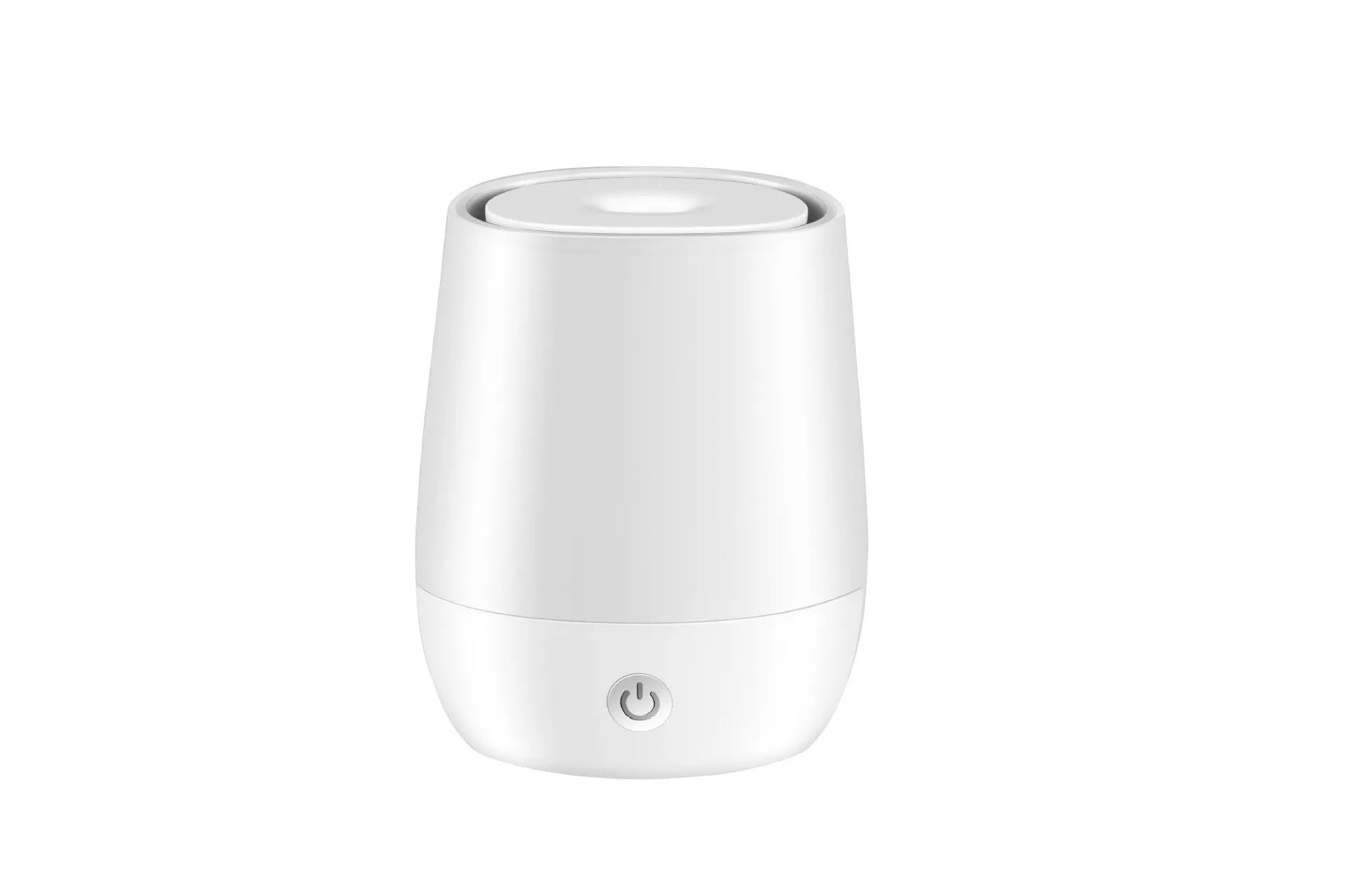 White USB-powered aromatherapy diffuser with flame effect and compact design