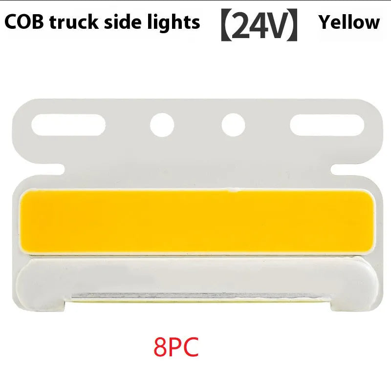 12V 24V aluminium alloy COB LED truck side light and grounded tyre light in multiple colours.