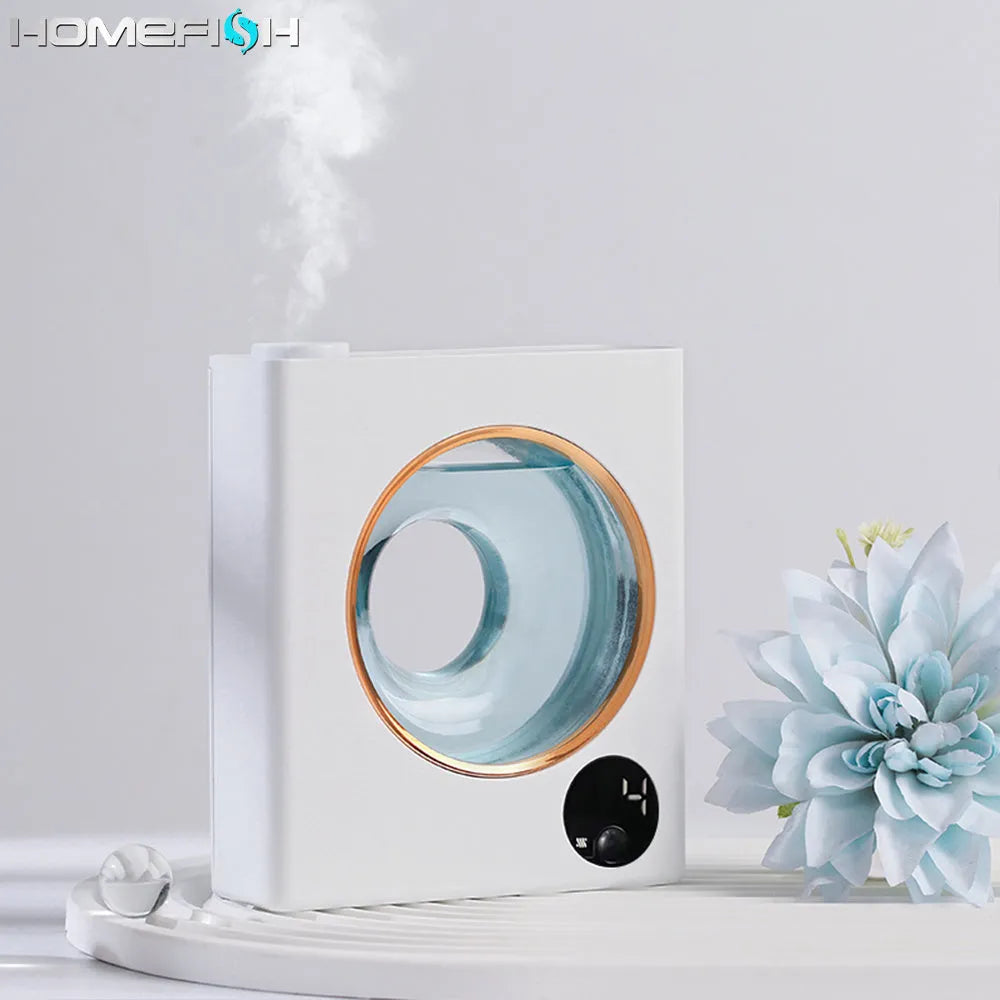Small white wall mounted automatic aromatherapy machine with USB charging port.