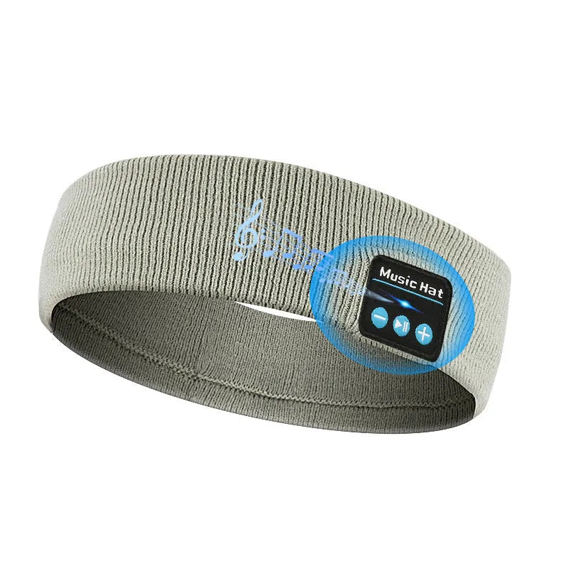 Bluetooth 5.4 sports headband with integrated headphones in black, dark grey and grey-white colours