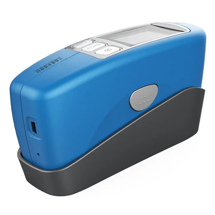 Portable glossiness testing instrument with ceramic calibration stone for surface finish measurement