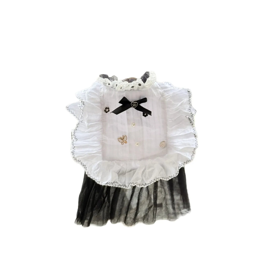 White polyester waltz gauze skirt for a small dog, shown in a princess style.