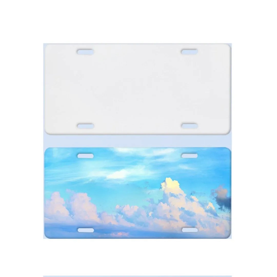 White aluminium sheet licence plate consumables with 30.3x15cm dimensions and multiple thickness options