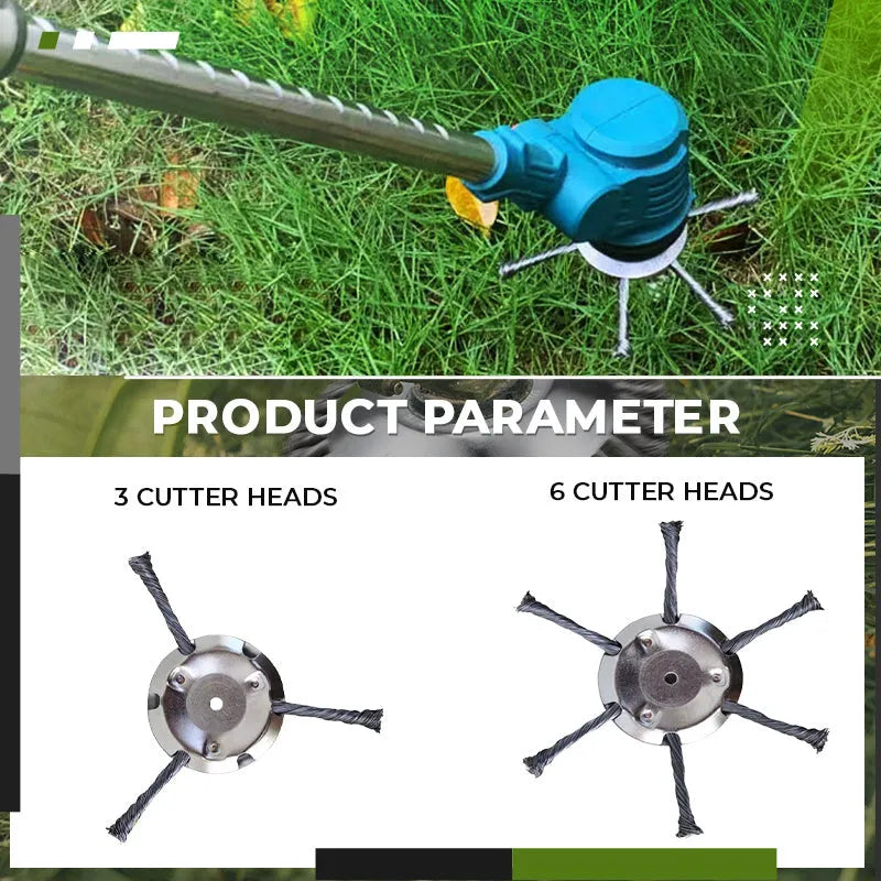 Stainless steel wire brush accessory for electric mower with 150mm diameter head