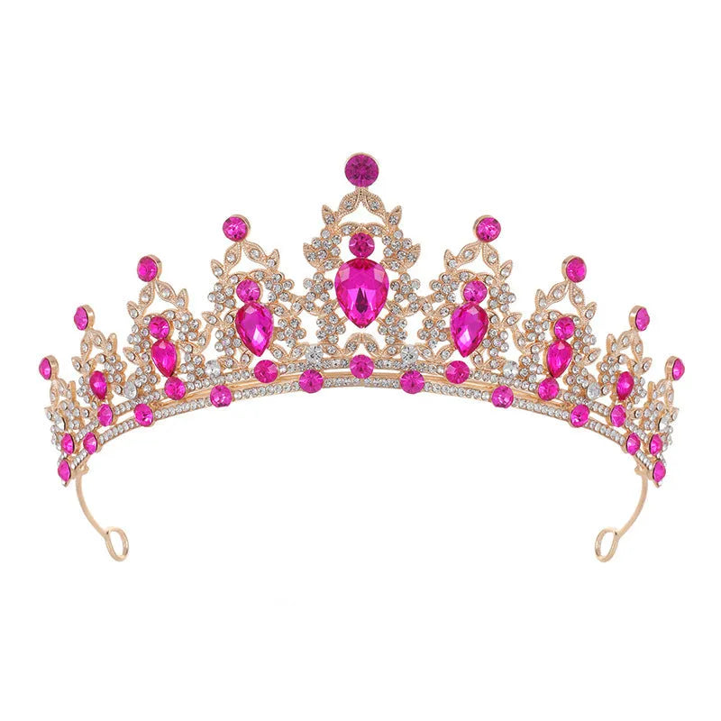 Baroque-style silver alloy bride crown headdress with white rhinestone detailing on a dark background.