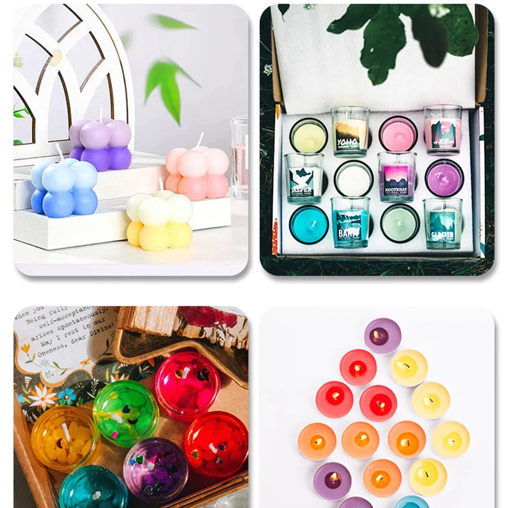 DIY candle colour concentrate pigment set with 30 colours in 10ml bottles for wax and soap projects