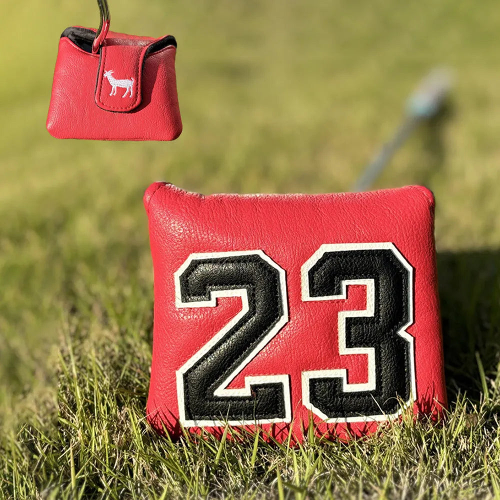 A PU golf club sleeve in a choice of colours, designed to fit over wooden pole sets and a square putter iron head.