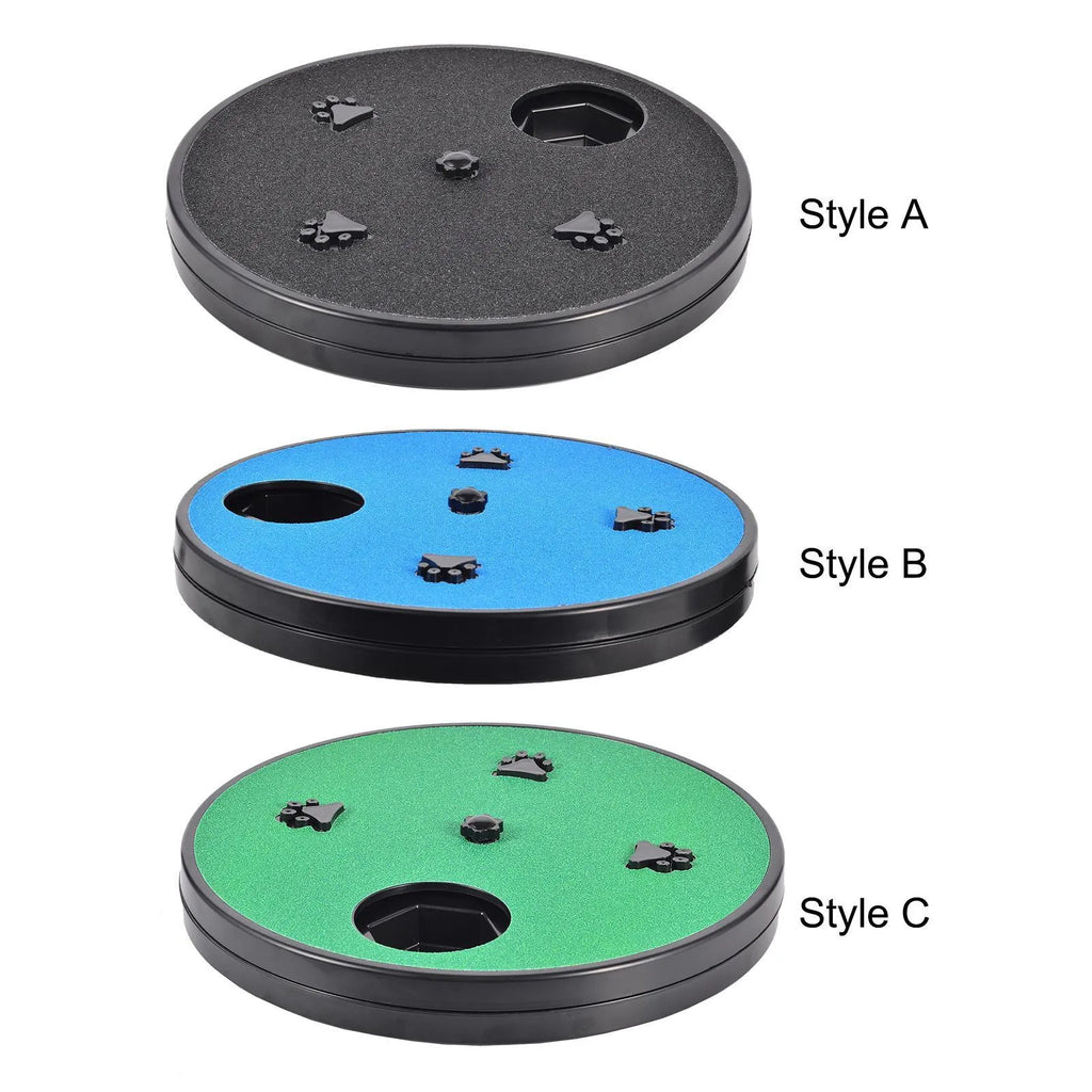 33cm square dog nail file board with suction cup base and rotating slow feeder compartments