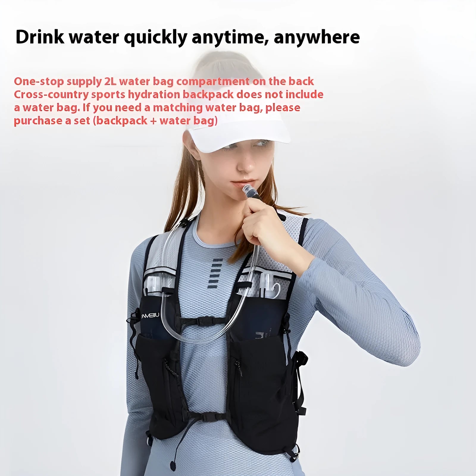 Nylon outdoor climbing water bag backpack in black with 5-litre capacity