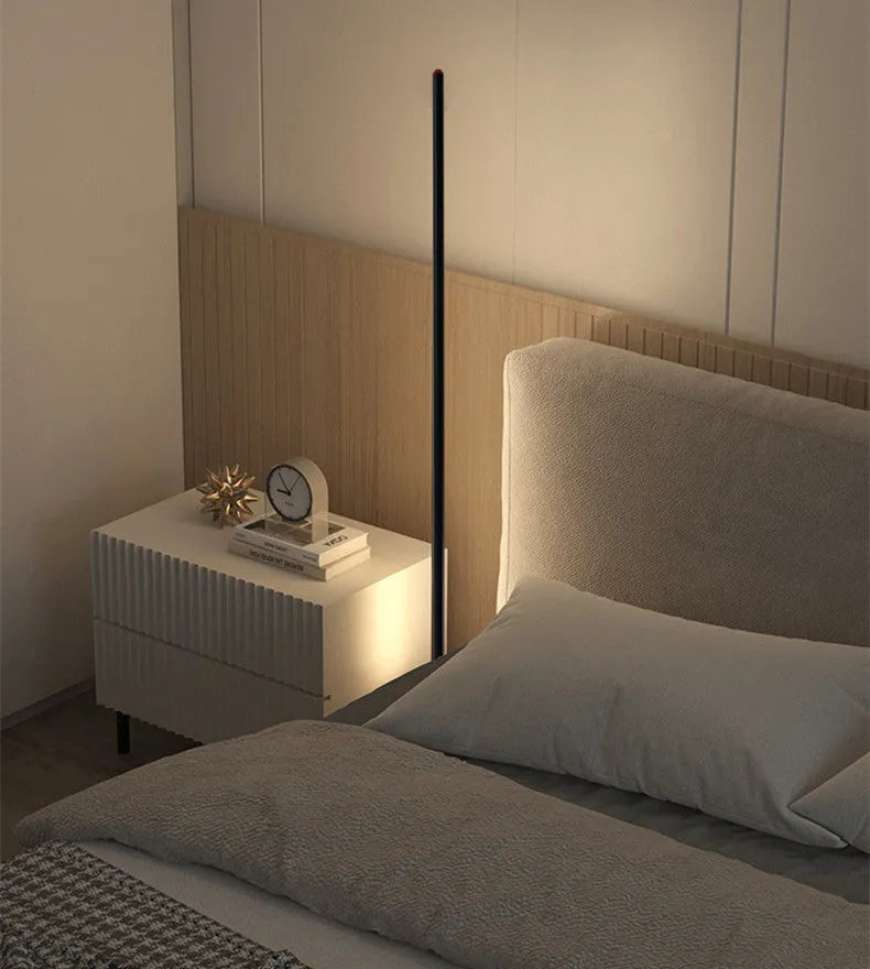 Vertical aluminum alloy floor lamp with LED light in modern simplicity design