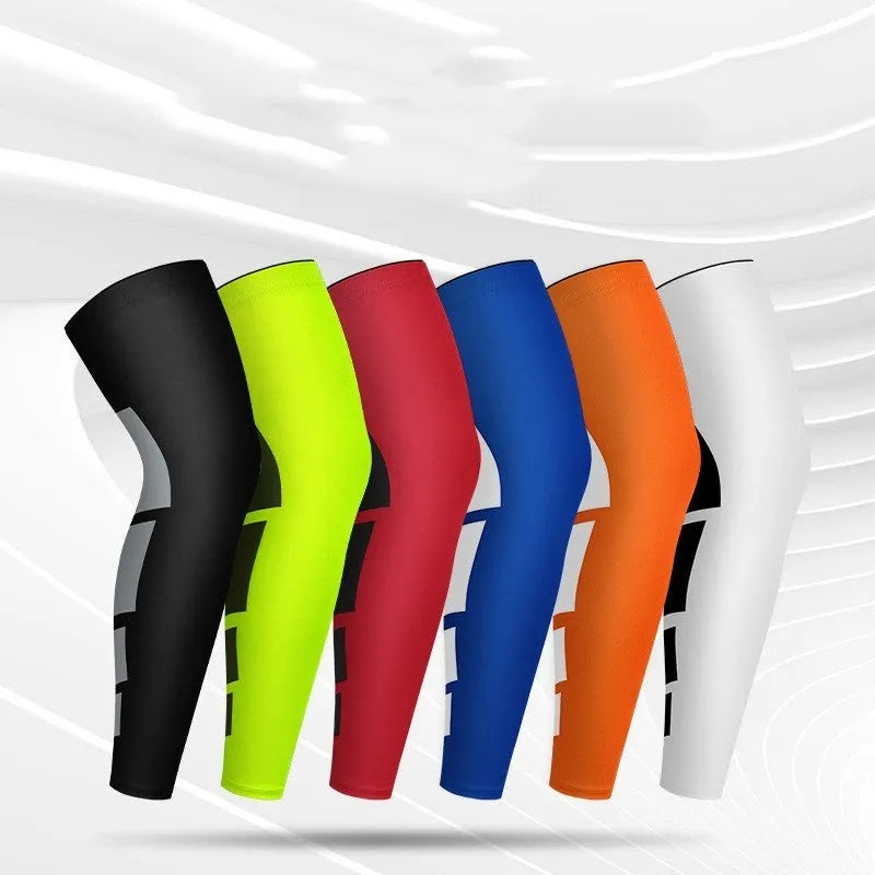 Pair of knee pads in black, blue, and fluorescent colours for basketball cycling running outdoor sports protective gear