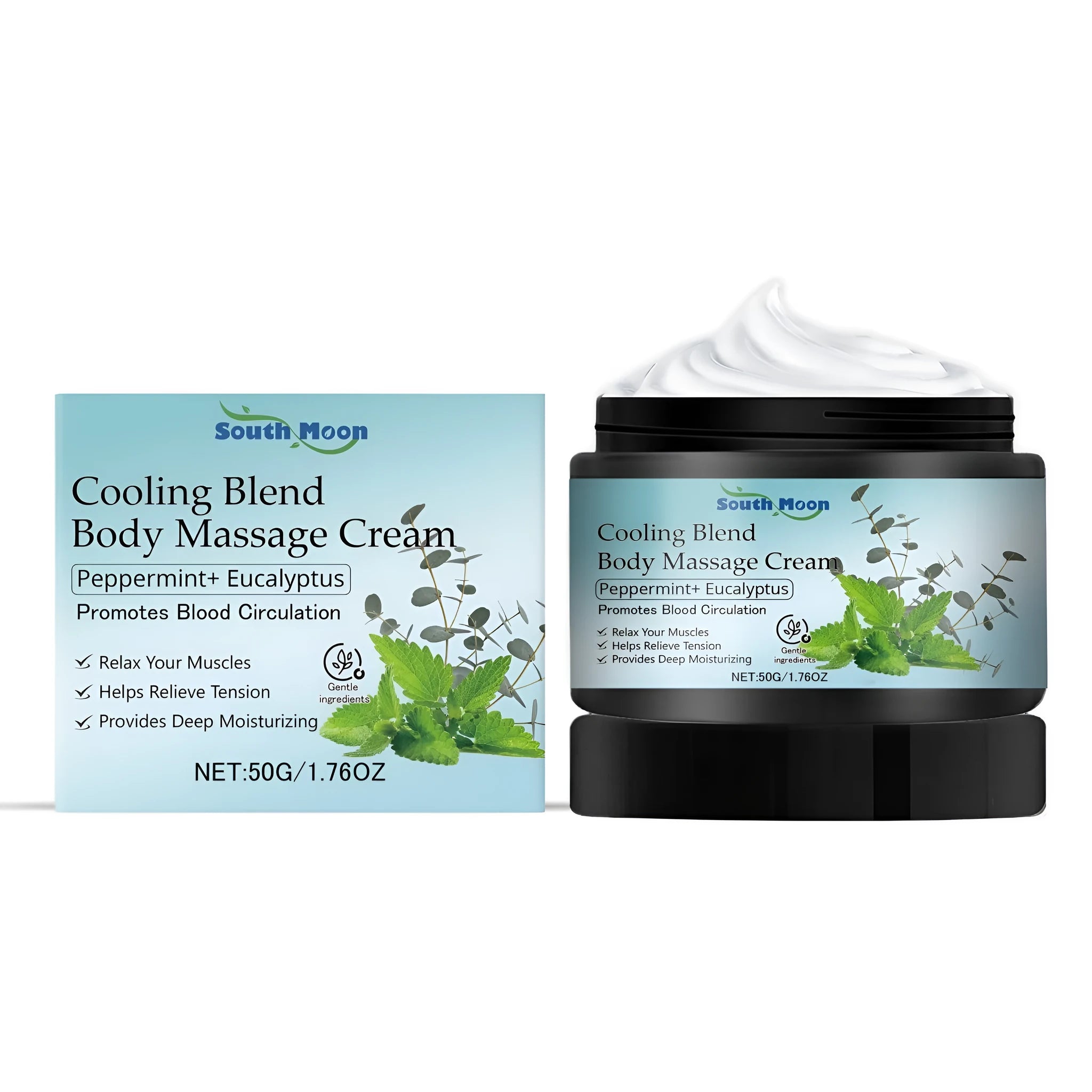 50g body massage cream with peppermint extract and ceramide for soothing relief