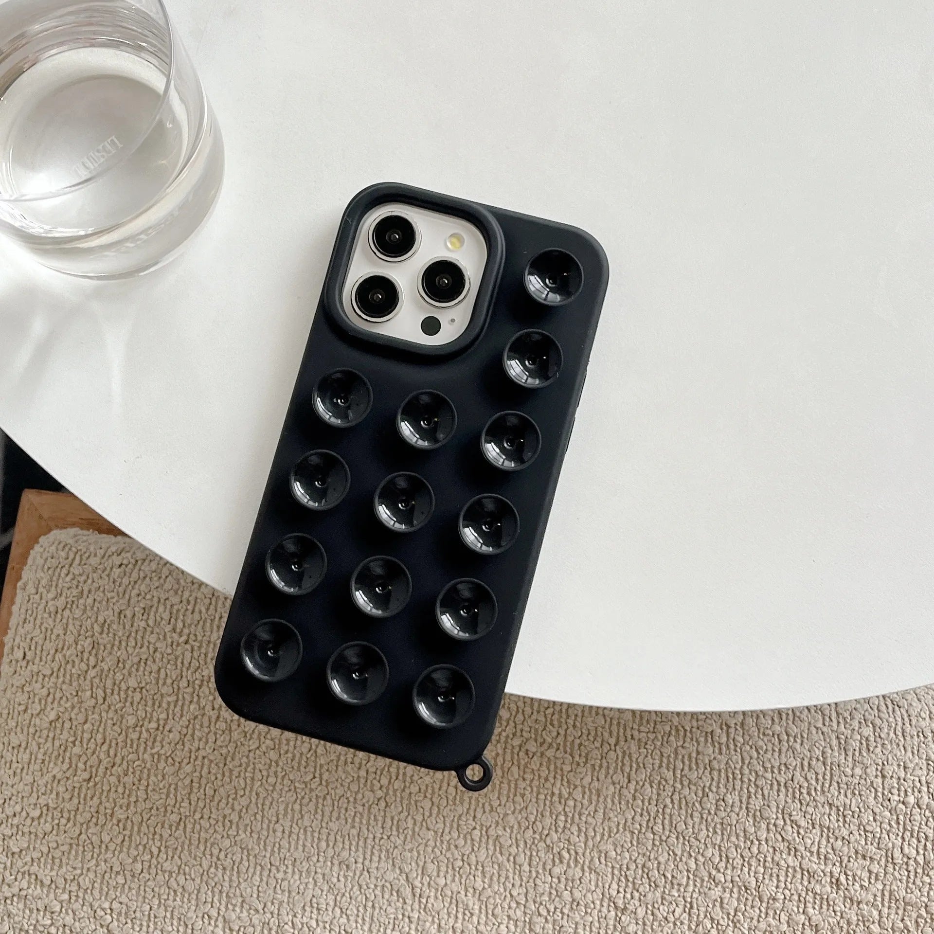 Solid colour silicone three-dimensional macaron phone case with built-in bracket for iPhone