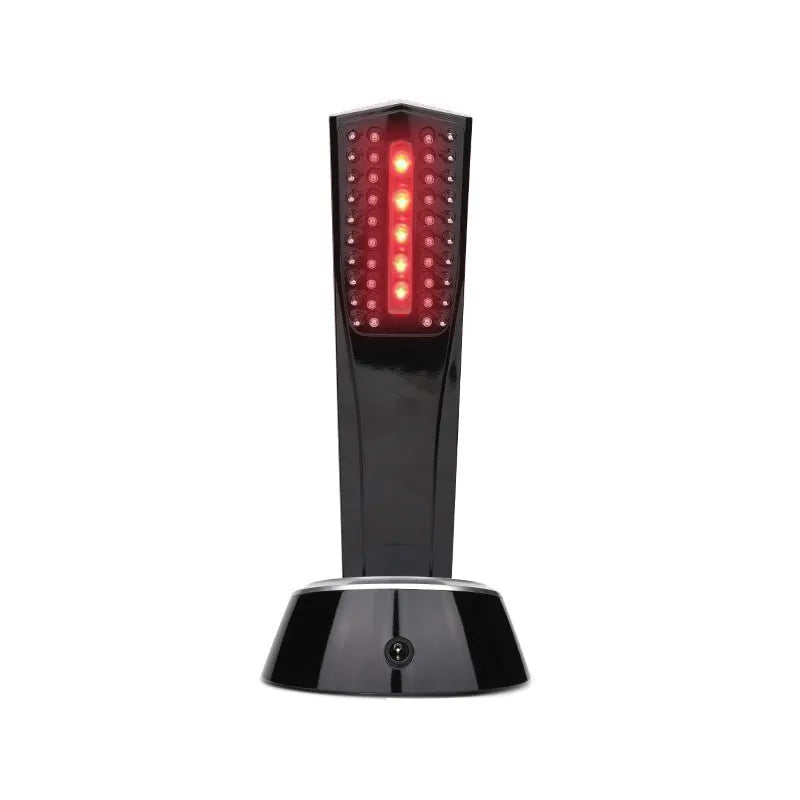Black ABS vibration far-infrared hair care massage comb with USB power, 15-20cm length, 203*53*42mm specification