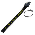 Black 370mm long car electrostatic grounding belt with rubber casing and metal clamp for vehicle static discharge.
