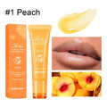 Women's lip gloss in berry, grape, grapefruit, and yellow peach fruit flavours.