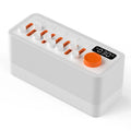 White smart sleep speaker night lamp with USB power, 2600 mAh battery, 180 x 73 x 80 mm, alarm clock and RGB light