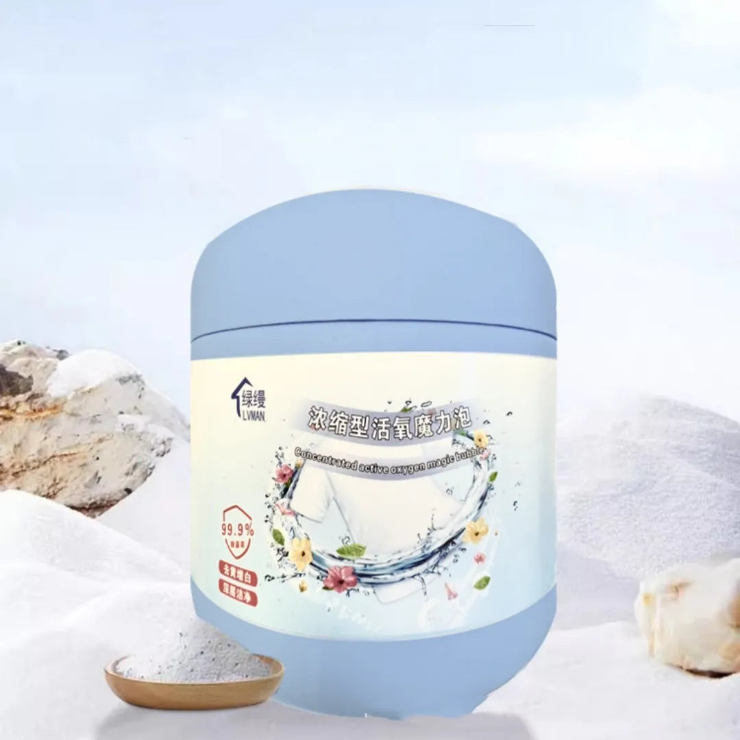 400g bottle of active oxygen bleaching powder for household clothes stain removal.