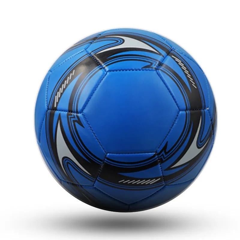PVC machine-seam football for training and matches in sizes 3, 4, and 5 in various colour designs.