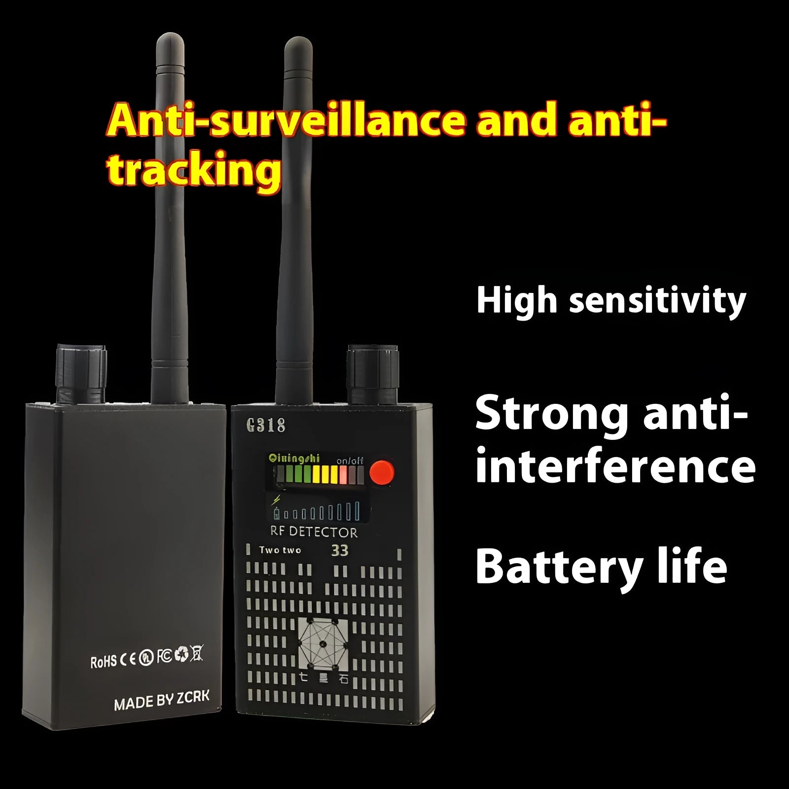 Professional Signal Detector G318 for anti-theft and anti-eavesdropping applications
