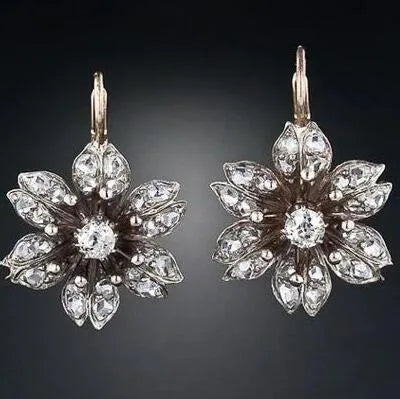 Silver electroplated alloy earrings with retro fashion creative design for female wearers