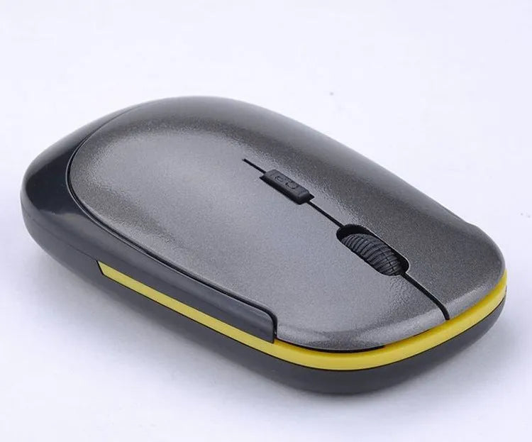 Laptop wireless mouse in black with two buttons and compact size 10x6x2cm