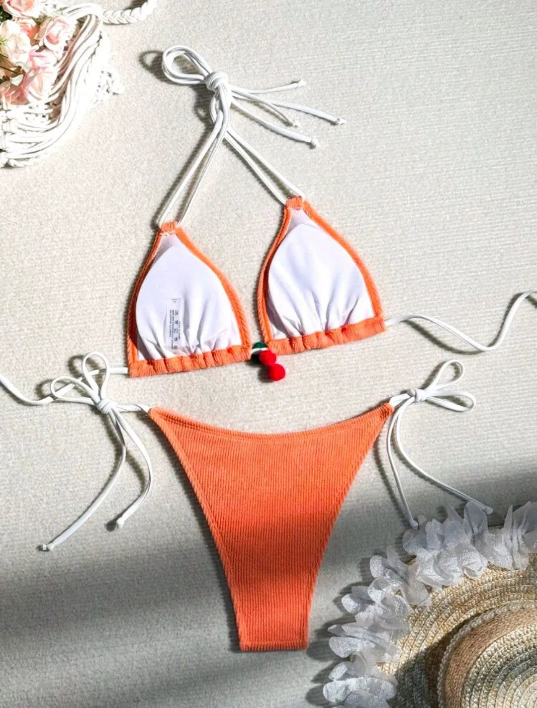 Nylon bikini swimsuit briefs in a solid colour on a mannequin