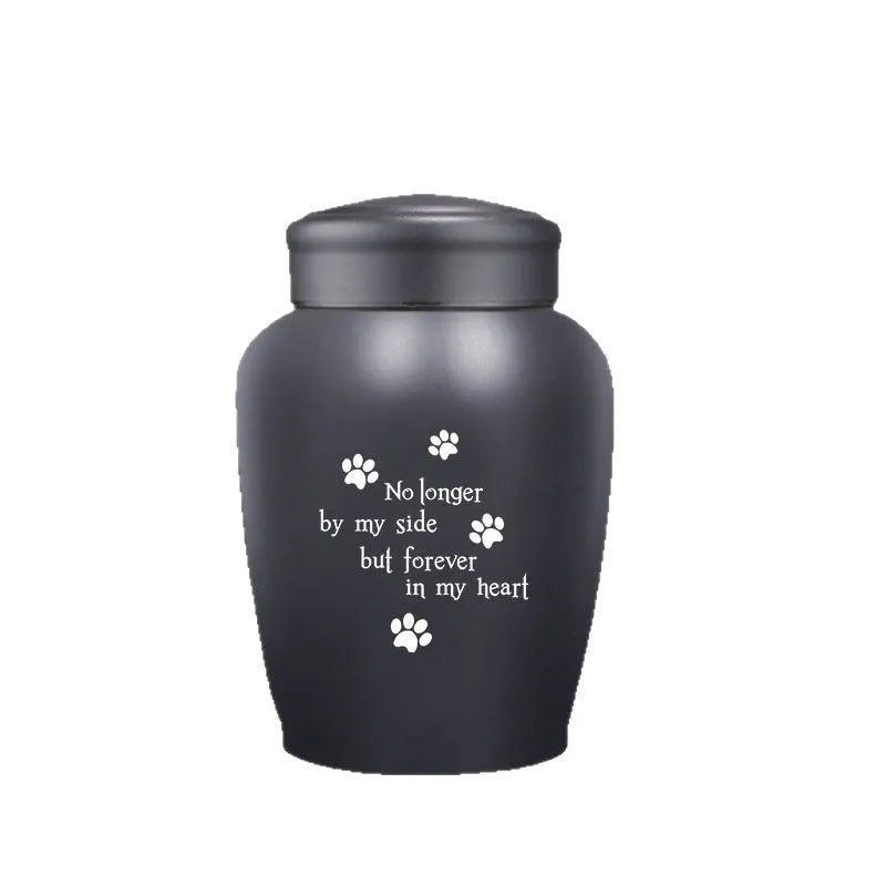 Large hand-painted stainless steel cremation urn jar with New Chinese style design, 2500ml capacity