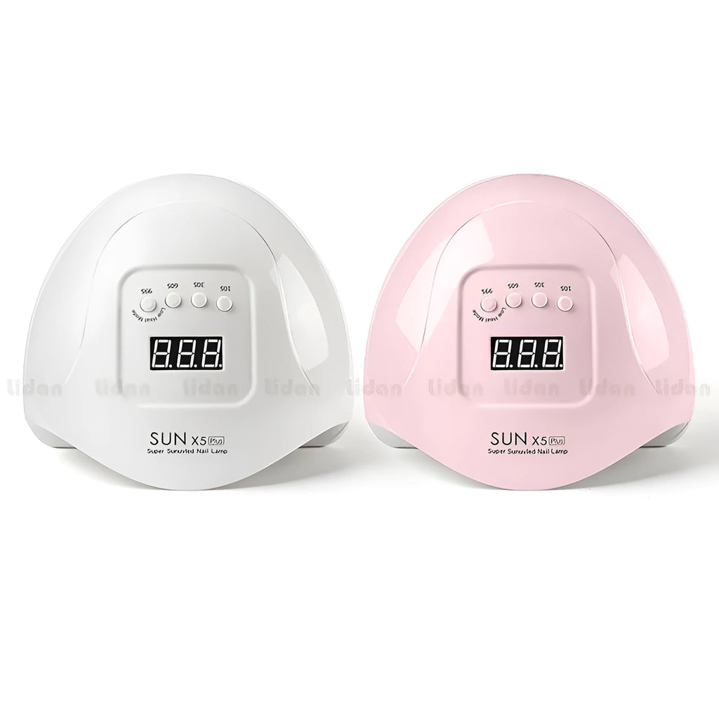 Quick dry nail phototherapy machine in pink or white with 365+405nm double light source and 22 x 21.5 x 10cm ABS plastic body