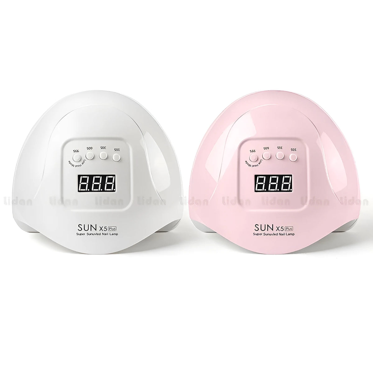 Quick dry nail phototherapy machine in pink or white with 365+405nm double light source and 22 x 21.5 x 10cm ABS plastic body
