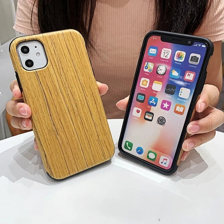 Wooden iPhone back cover case in rosewood, teak, black rose and walnut finishes.