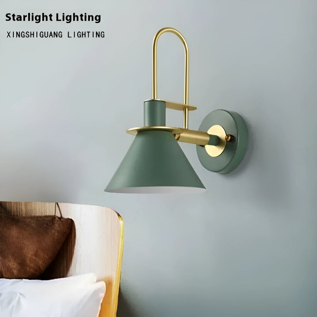 LED wall lamp 220V in modern minimalist style with black, white, green, yellow, pink or gray finish options