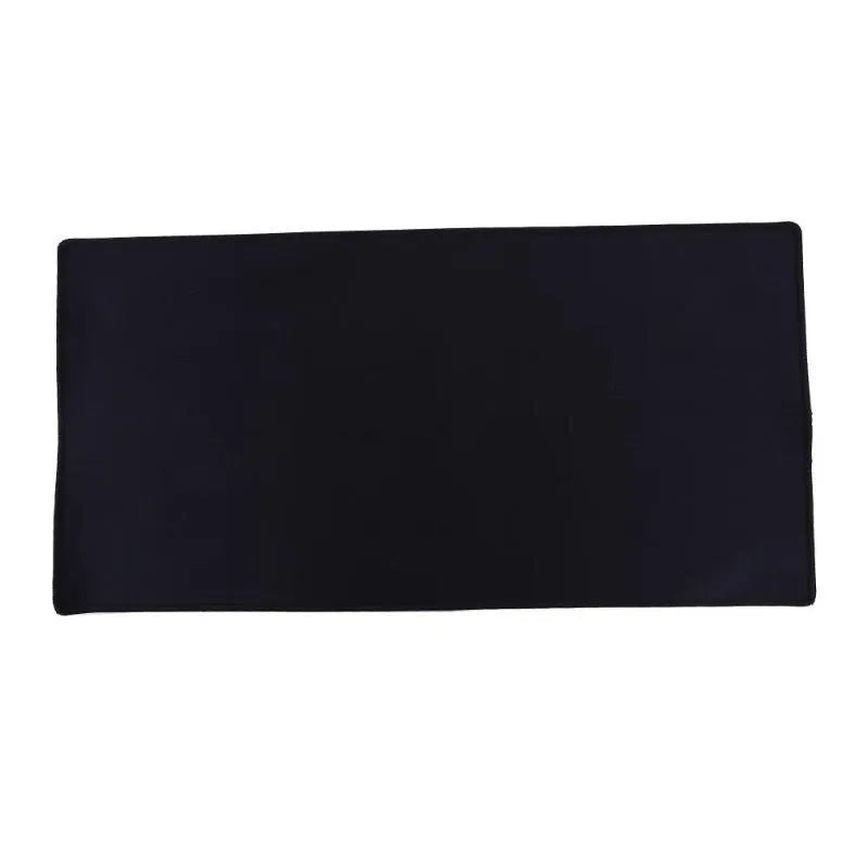 Oversized rubber mouse pad 30x60cm in black with stitched edges for PC laptop use.