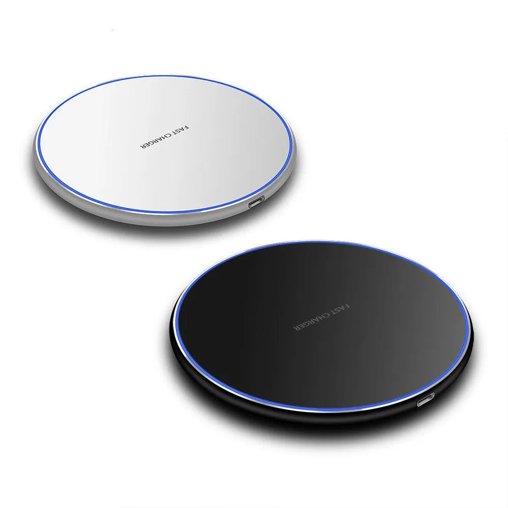 10W metal Qi wireless charger ultra-thin 100mm pad with Micro USB cable white