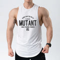 Loose fit sleeveless workout tank top in polyester fabric for gym training.