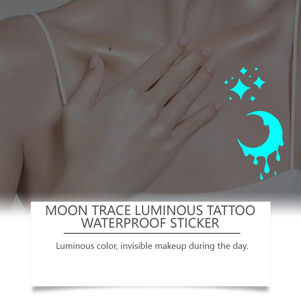 Two luminous glow-in-the-dark tattoo stickers with tattoo paste tube for party body art